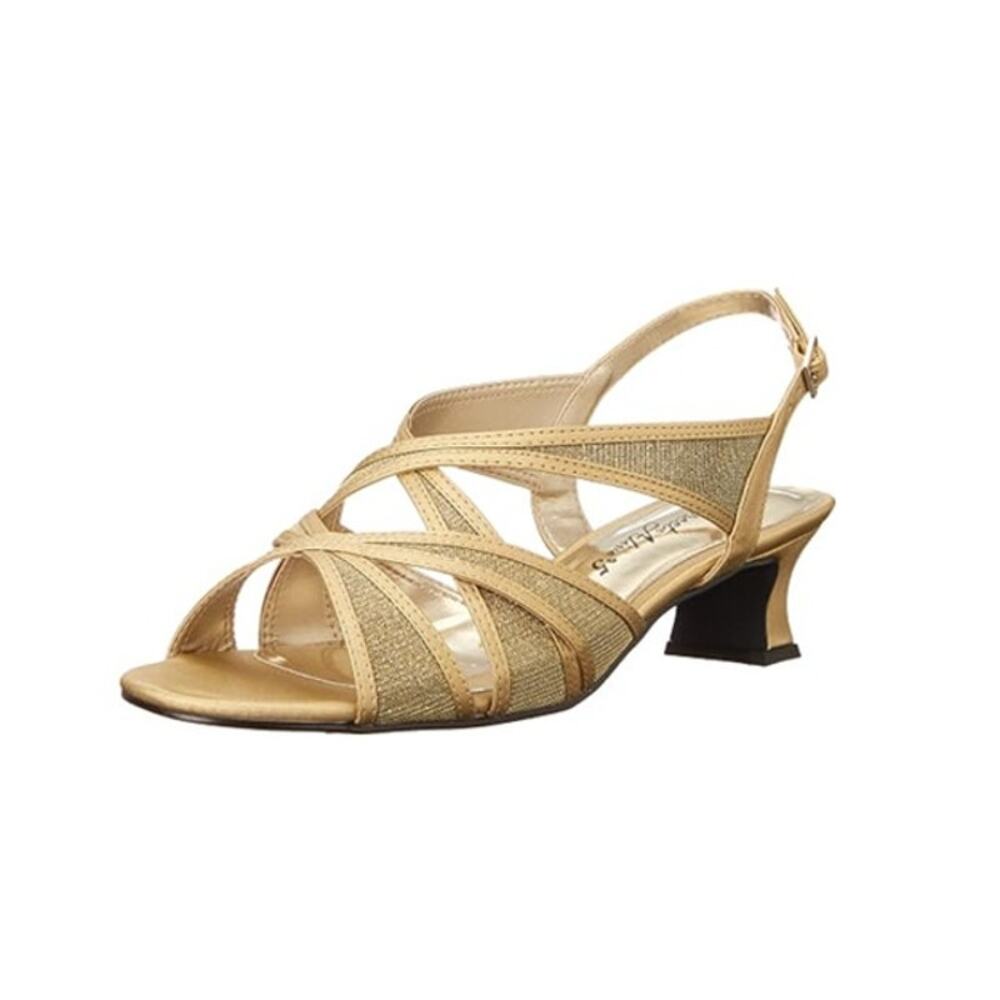 Easy Street Alive @ 5 Tristen Women's Gold Dress Slingback Heels Size 8.5